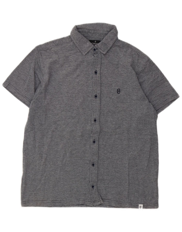 Camisa masculina de manga curta Coveri XL cinza algodão