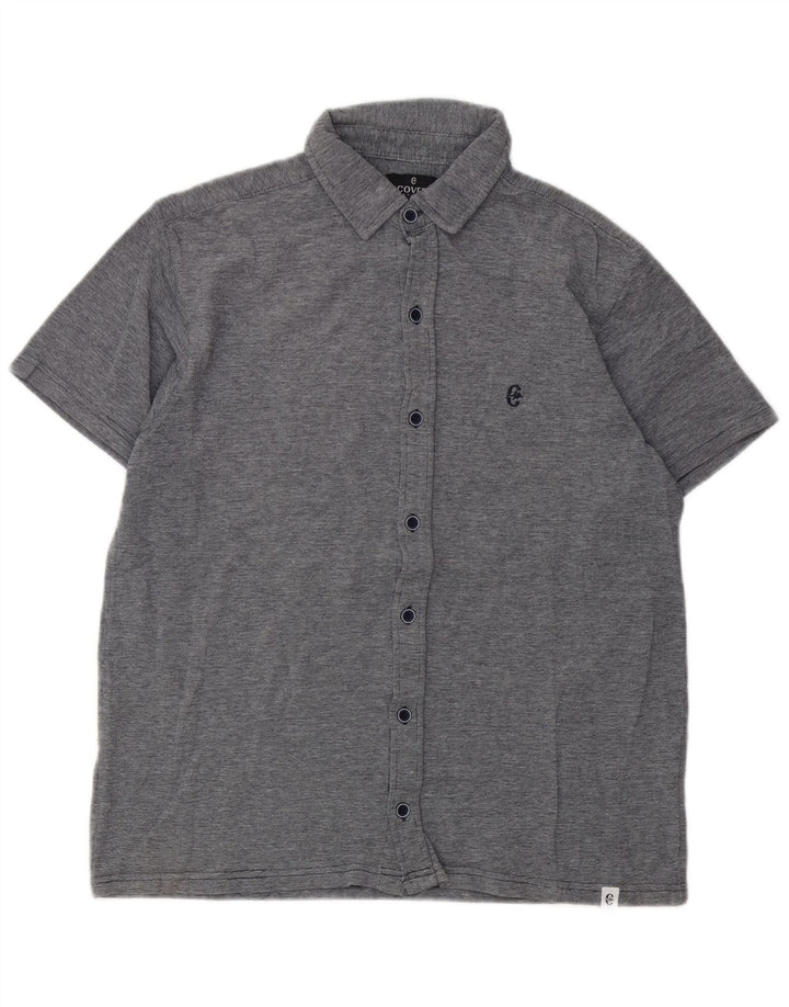 Camisa masculina de manga curta Coveri XL cinza algodão