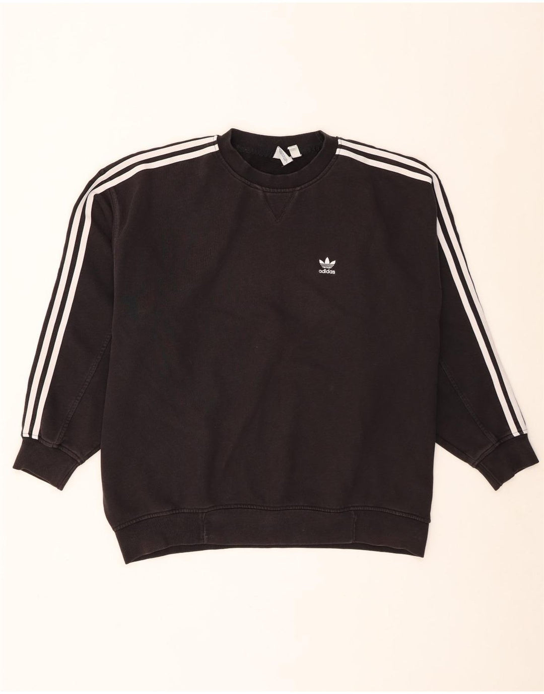 Adidas feminino oversized moletom jumper reino unido 8 pequeno algodão preto