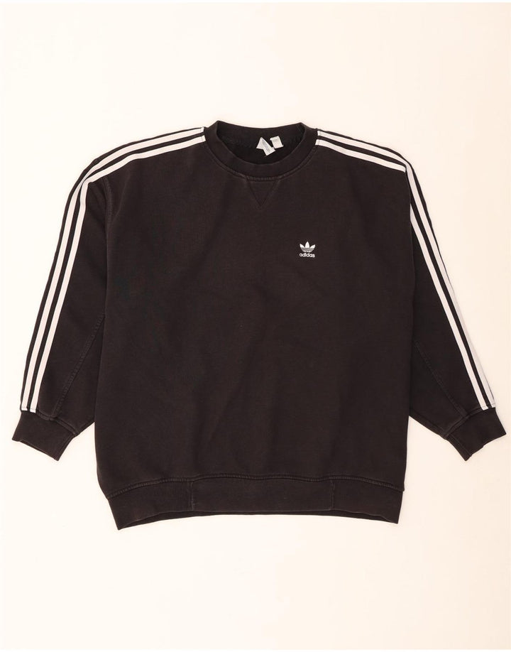 Adidas feminino oversized moletom jumper reino unido 8 pequeno algodão preto