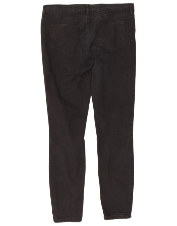 Calça jeans skinny feminina Fat Face UK 14 grande W34 L28 algodão preto
