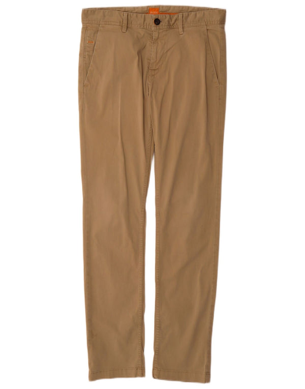 Calça Chino Slim Masculina Hugo Boss W30 L32 Algodão Bege