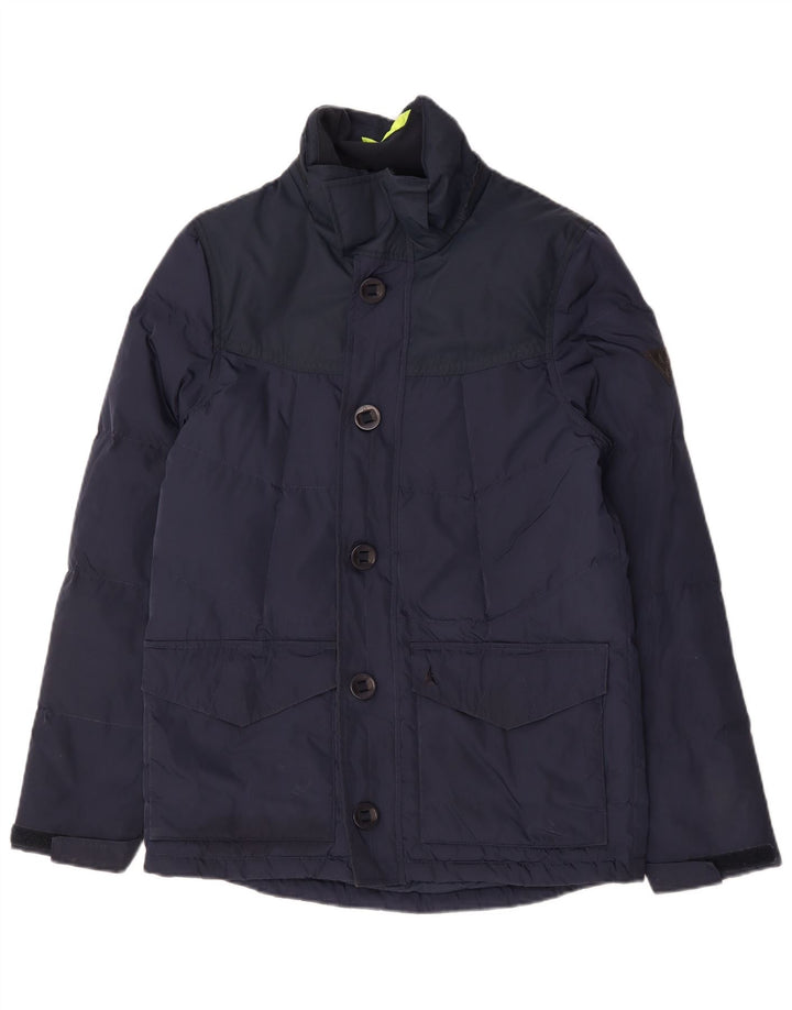 Jaqueta acolchoada masculina Musto UK 36 pequena azul marinho nylon