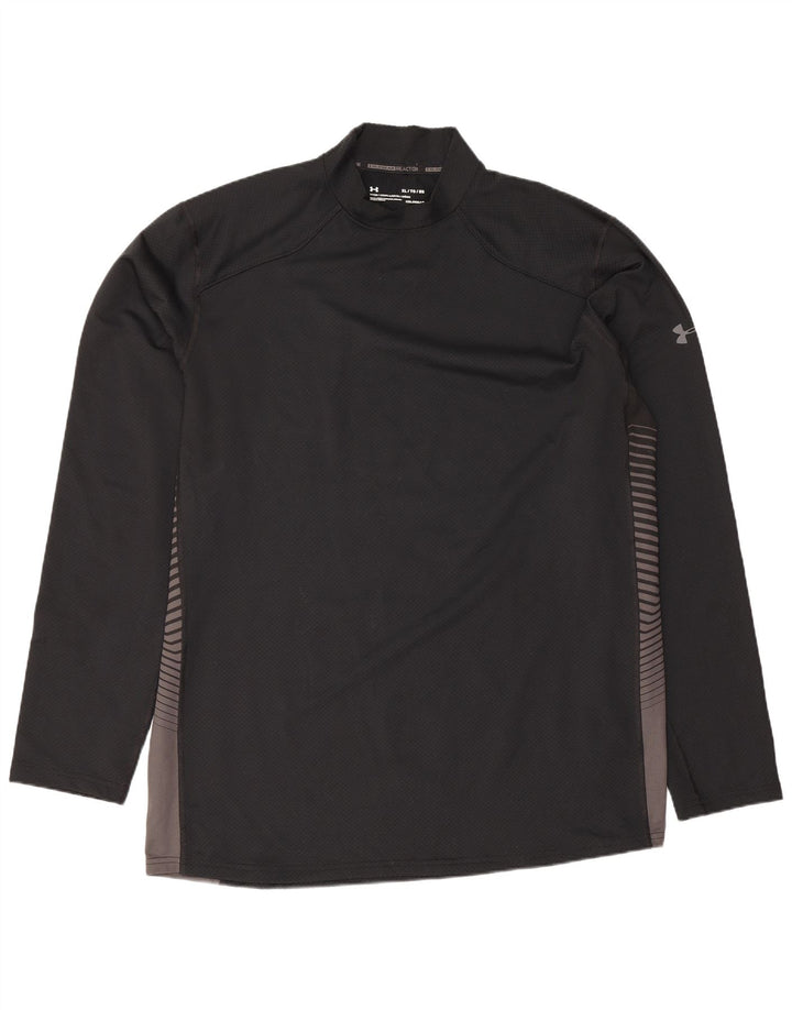 Under Armour Masculino Cold Gear Top Manga Longa XL Preto Colourblock Poliéster