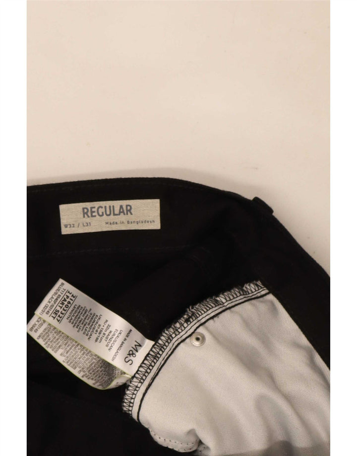 Jeans Marks & Spencer masculino regular fit reto W32 L31 algodão preto