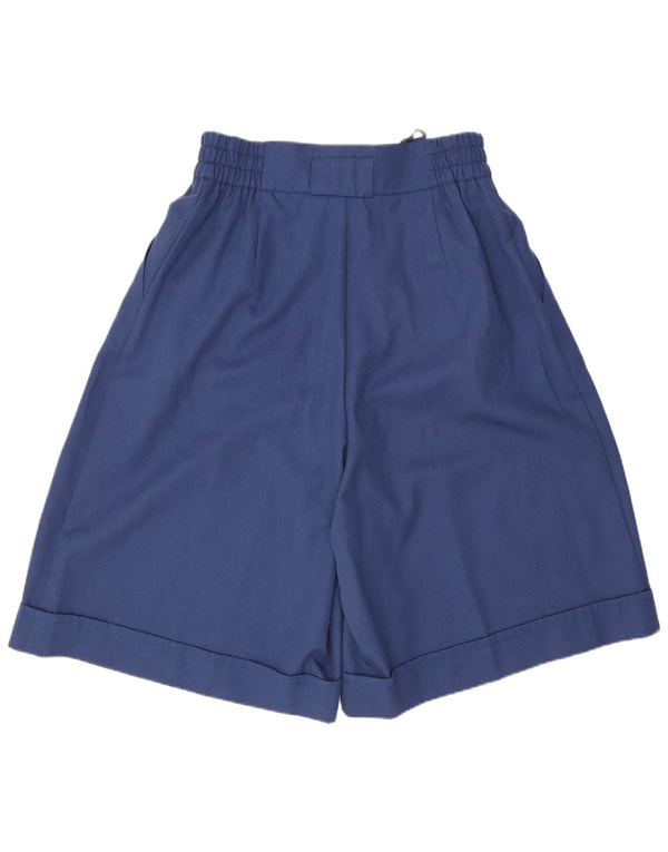 Shorts feminino justo de cintura alta com cintura alta UK 14 grande W30 azul