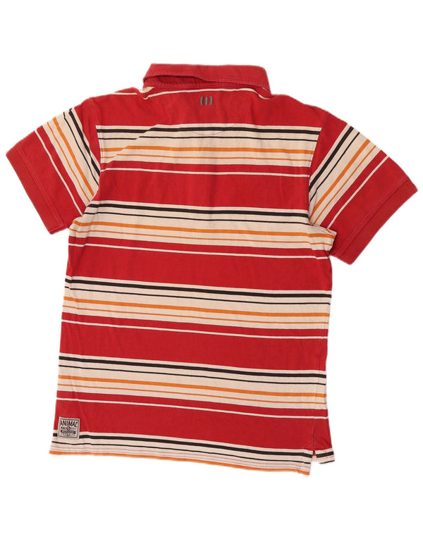 Camisa polo masculina animal algodão listrado vermelho médio
