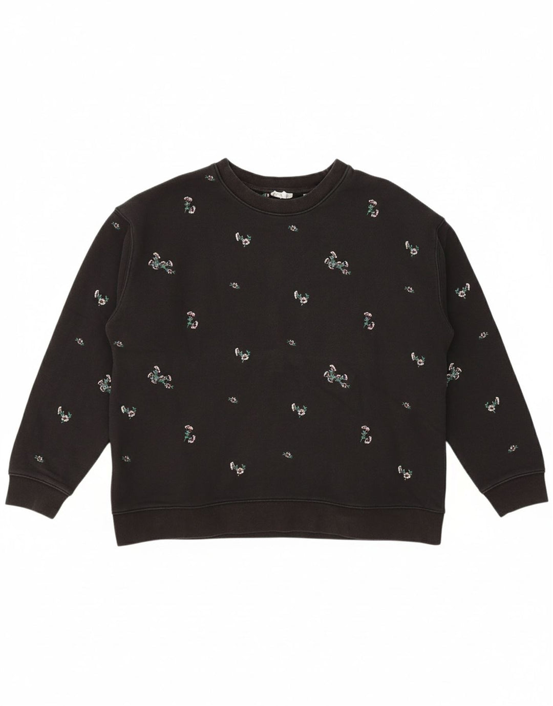 Moletom oversized feminino LEVI'S UK 18 XL preto floral algodão