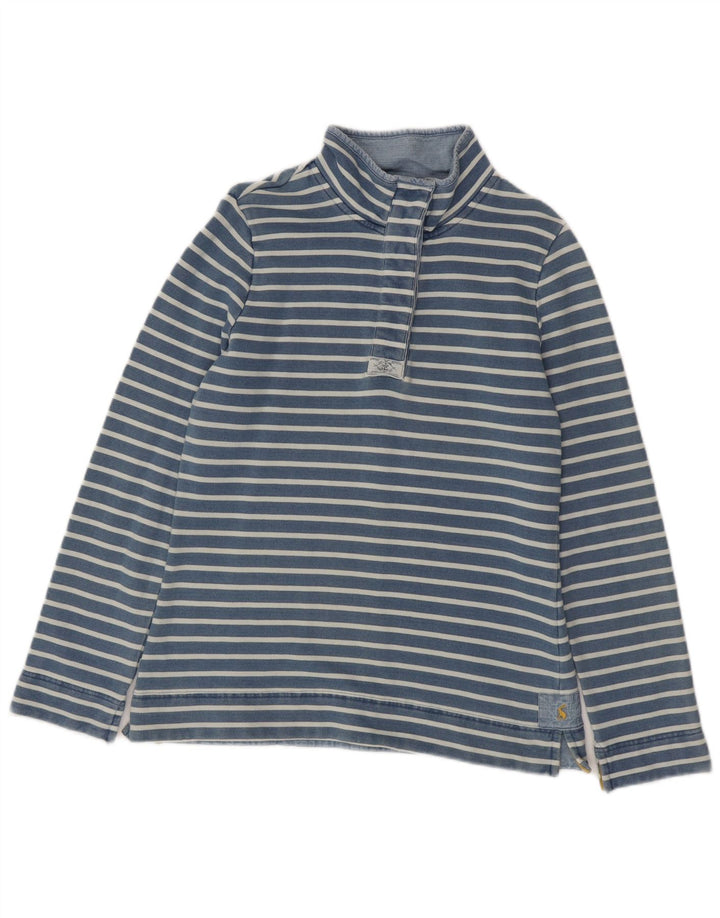 Suéter feminino com gola redonda JOULES Reino Unido 12 listrado azul médio