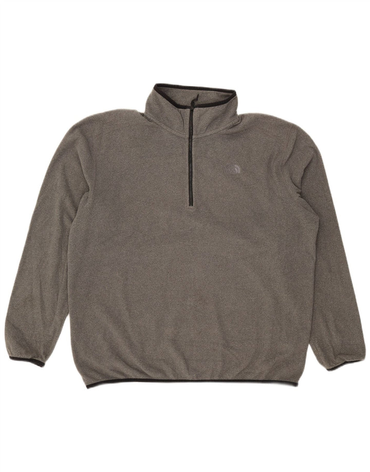 Suéter de lã masculino The North Face com zíper e gola XL poliéster cinza