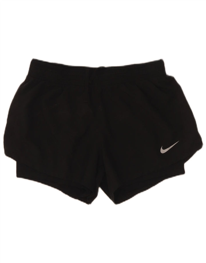 Shorts esportivos femininos Nike UK 12 poliéster preto médio
