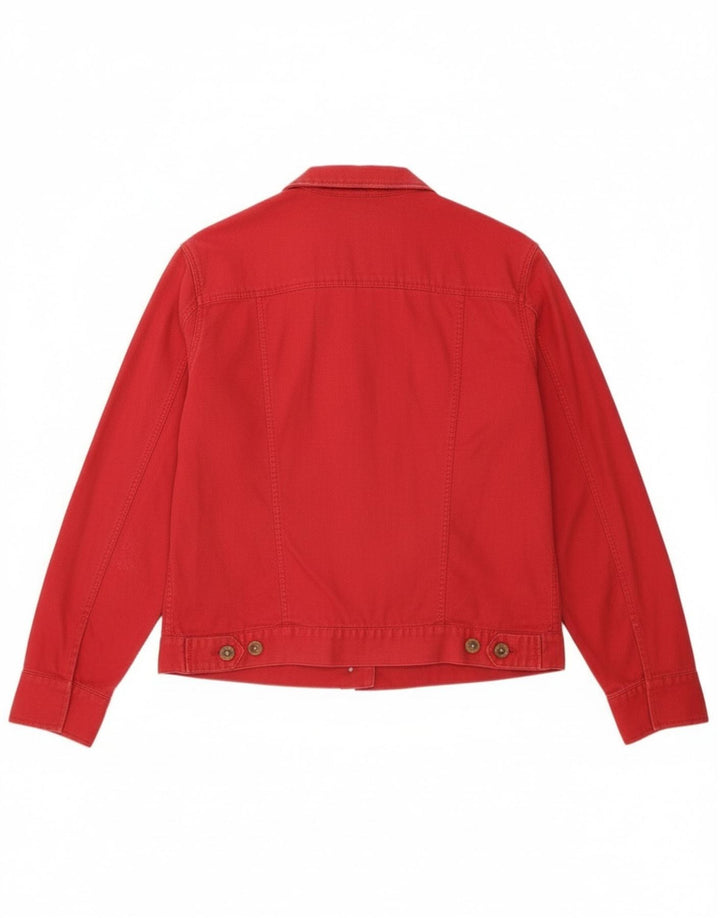 Jaqueta bomber feminina Eddie Bauer UK 14 linho vermelho médio