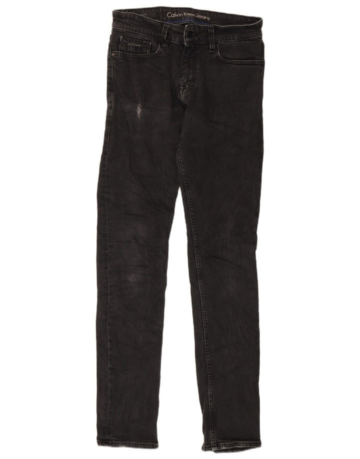 Calvin Klein Jeans masculino desgastado slim W28 L34 algodão preto