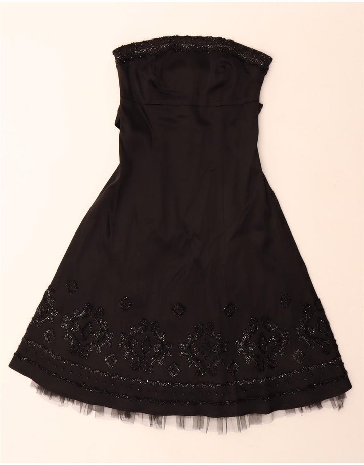 Vestido feminino sem alças Warehouse UK 8 pequeno acetato preto