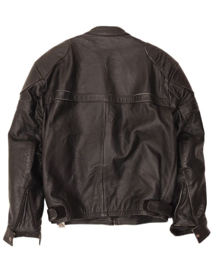 Jaqueta masculina VINTAGE de couro Racer UK 40 grande couro preto