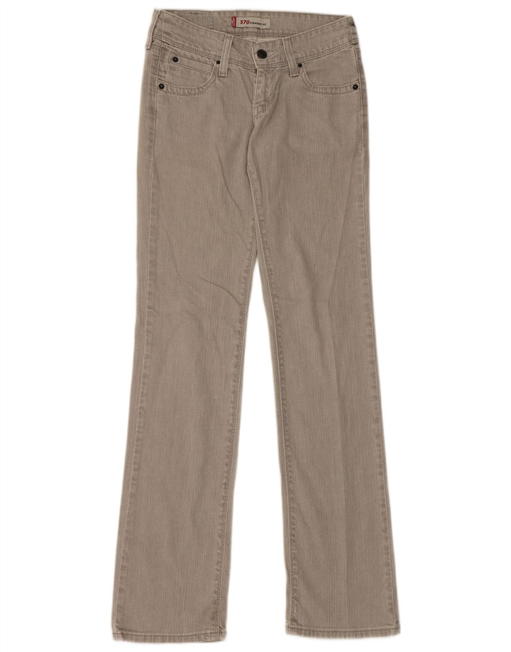LEVI'S Womens 570 Straight Jeans W27 L34 Grey Cotton