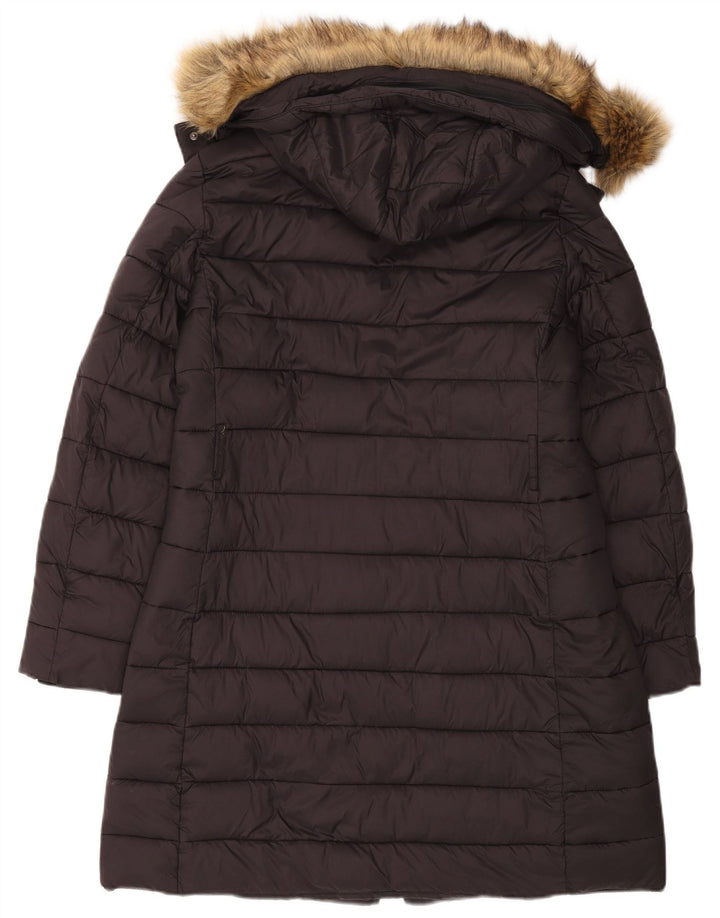 Casaco acolchoado com capuz feminino Hobbs UK 12 médio preto poliamida