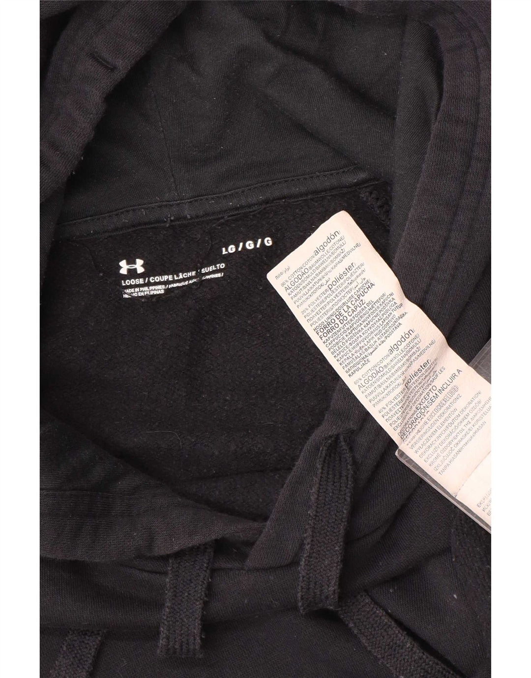 Under Armour Mens Hoodie Jumper Grande Algodão Preto
