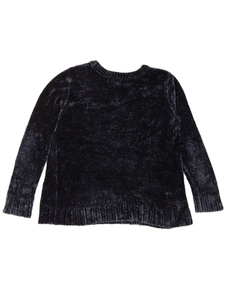 Suéter feminino ORVIS com gola redonda, tamanho UK 16, grande, azul marinho, poliéster