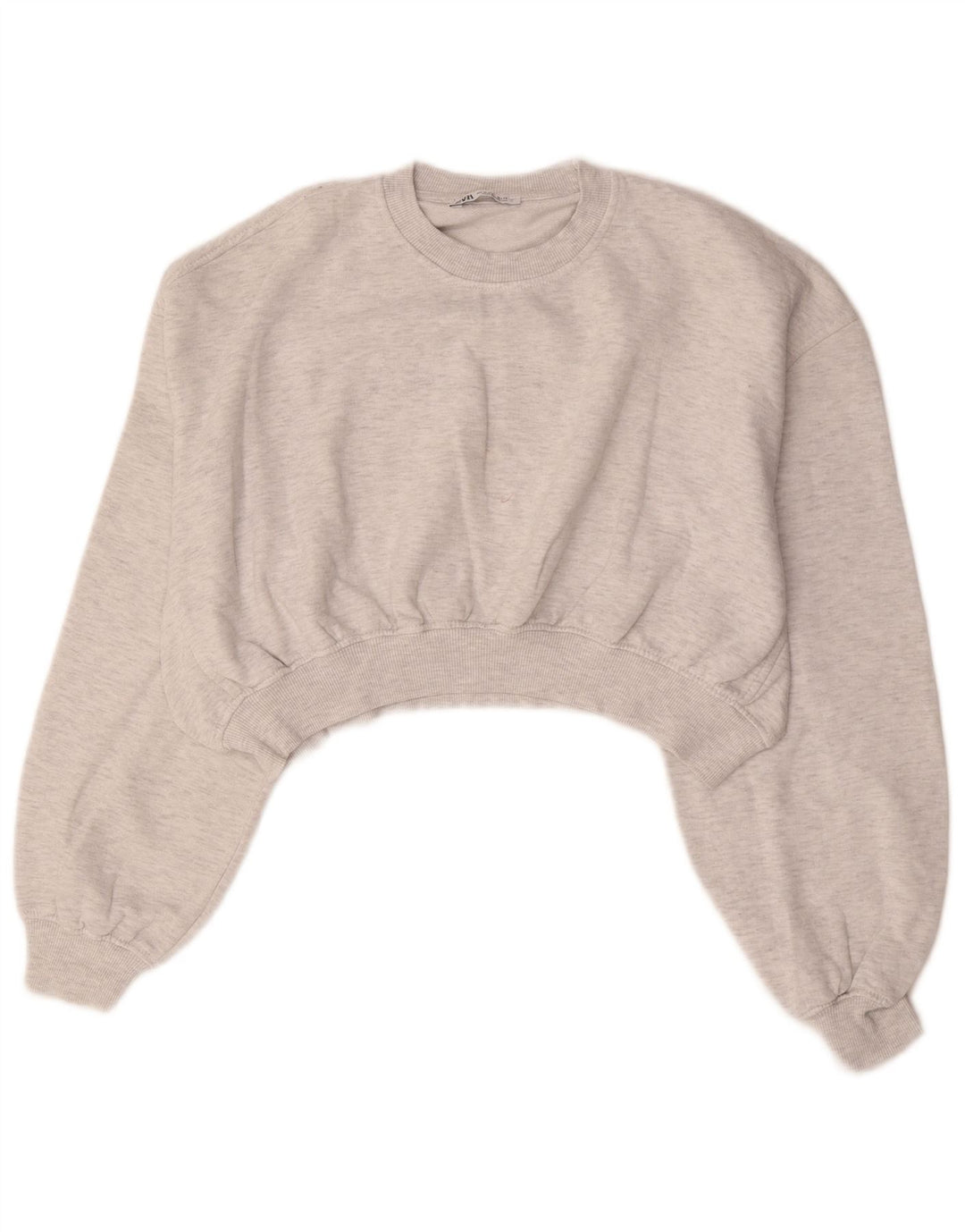 Zara Womens Crop Oversized Moletom Jumper Reino Unido 14 Médio Cinza