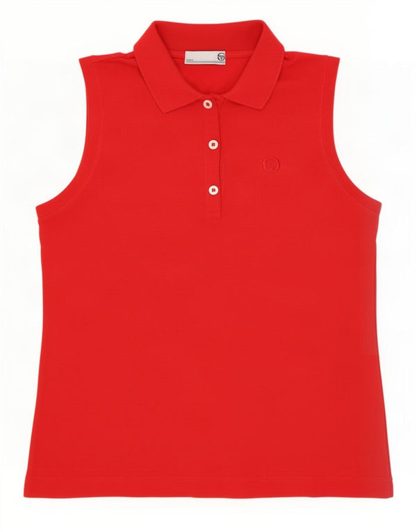 Camisa polo feminina sem mangas Sergio Tacchini IT 44 médio vermelho