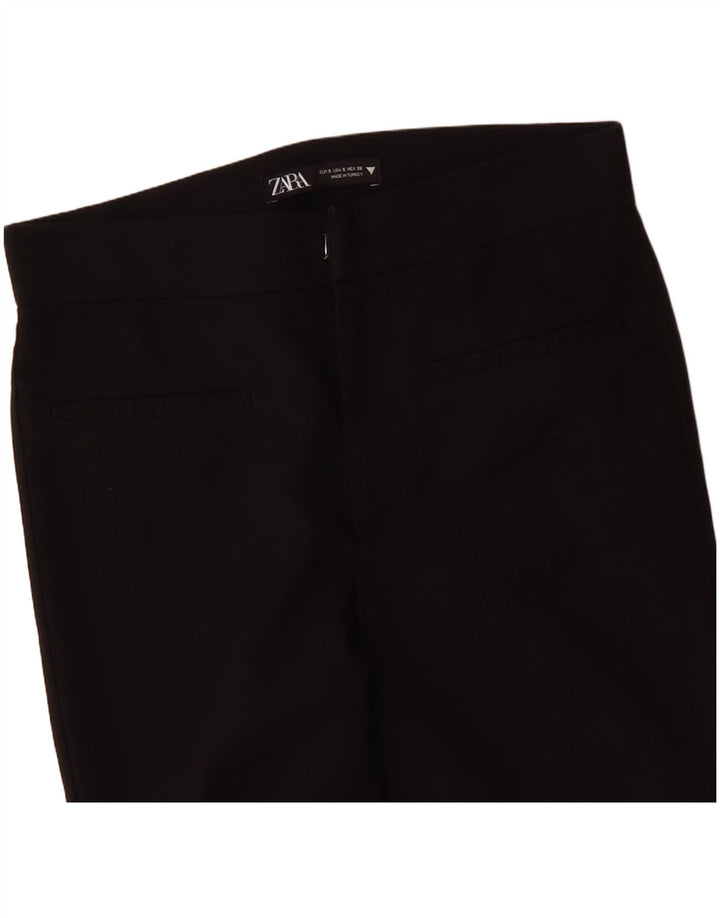 Zara Calça feminina casual bootcut pequena W26 L26 preta