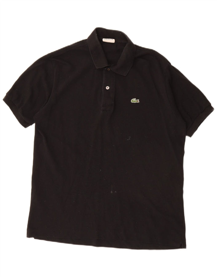 Camisa polo masculina Lacoste tamanho 5 grande algodão preto
