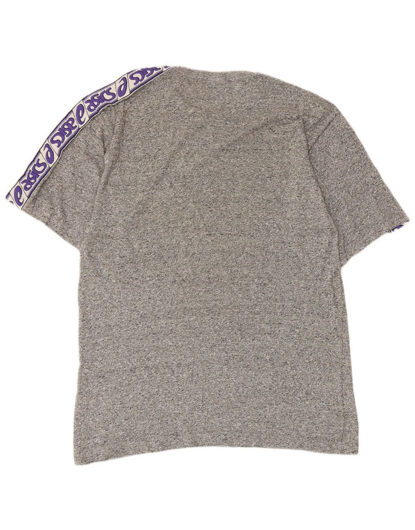 Camiseta gráfica masculina Asics Top pequeno algodão manchado cinza