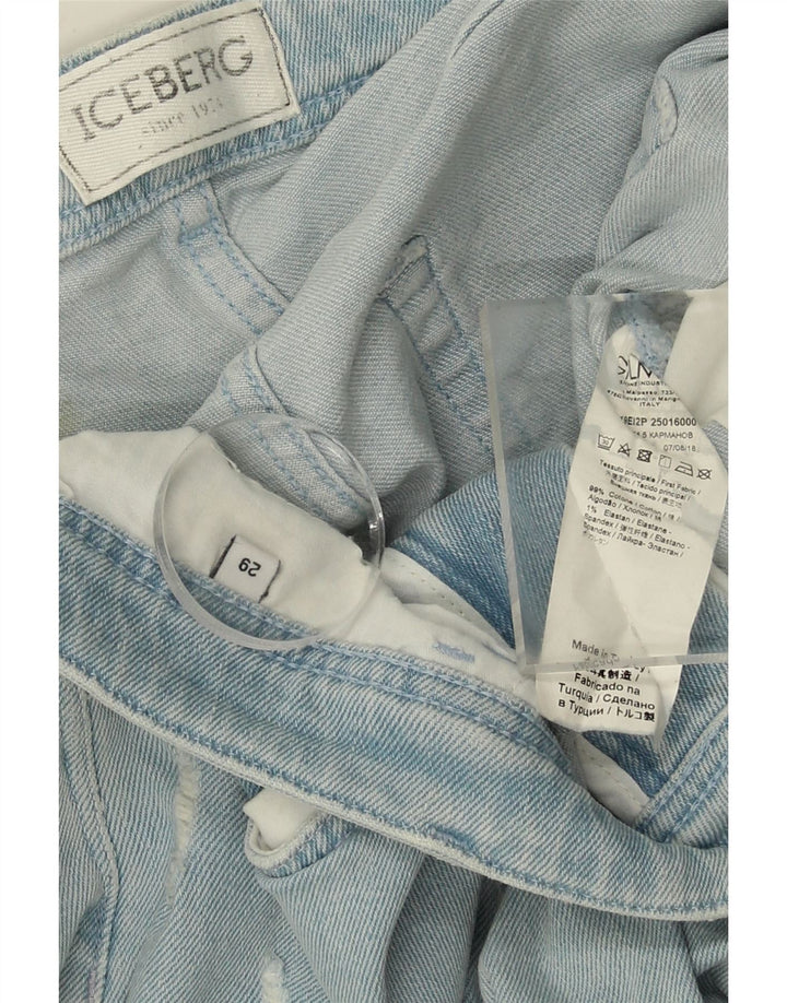 ICEBERG Womens Distressed Straight Jeans W29 L28 Blue Cotton Vintage Iceberg and Second-Hand Iceberg from Messina Hembry 