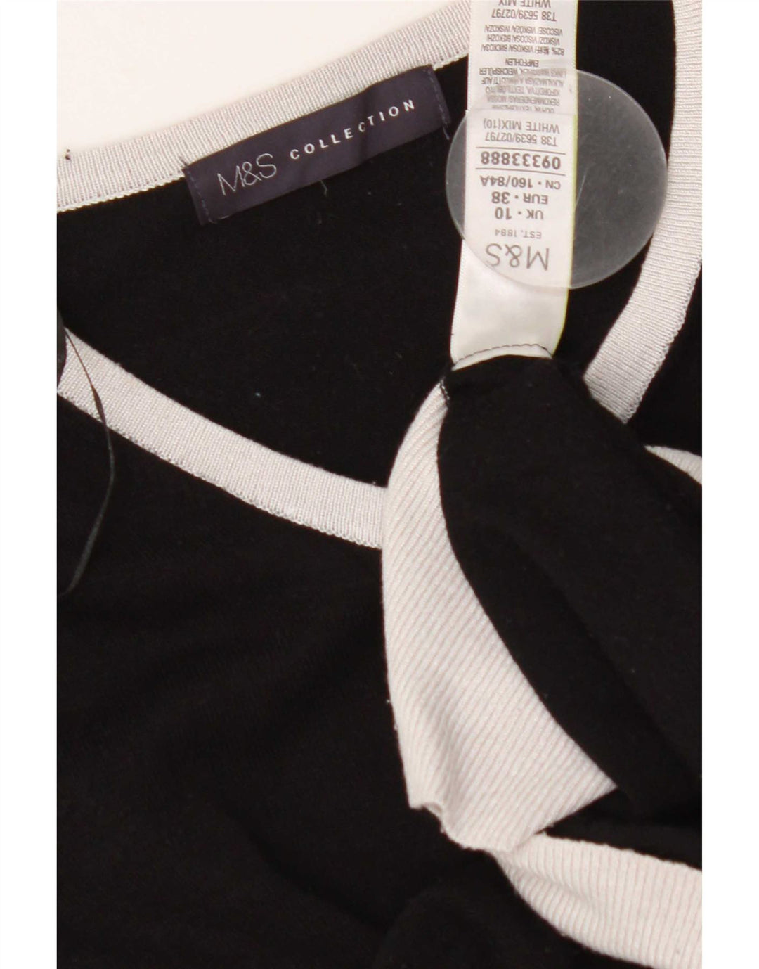 Suéter cardigã feminino Marks & Spencer UK 10 Samll preto colorblock