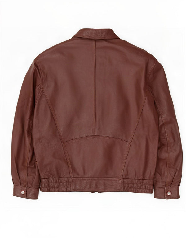 Jaqueta de couro masculina Roger Kent Reino Unido 40 grande marrom