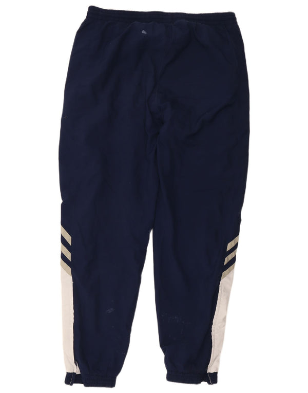 Calça de treino masculina Adidas Joggers UK 42/44 grande bloco colorido azul marinho