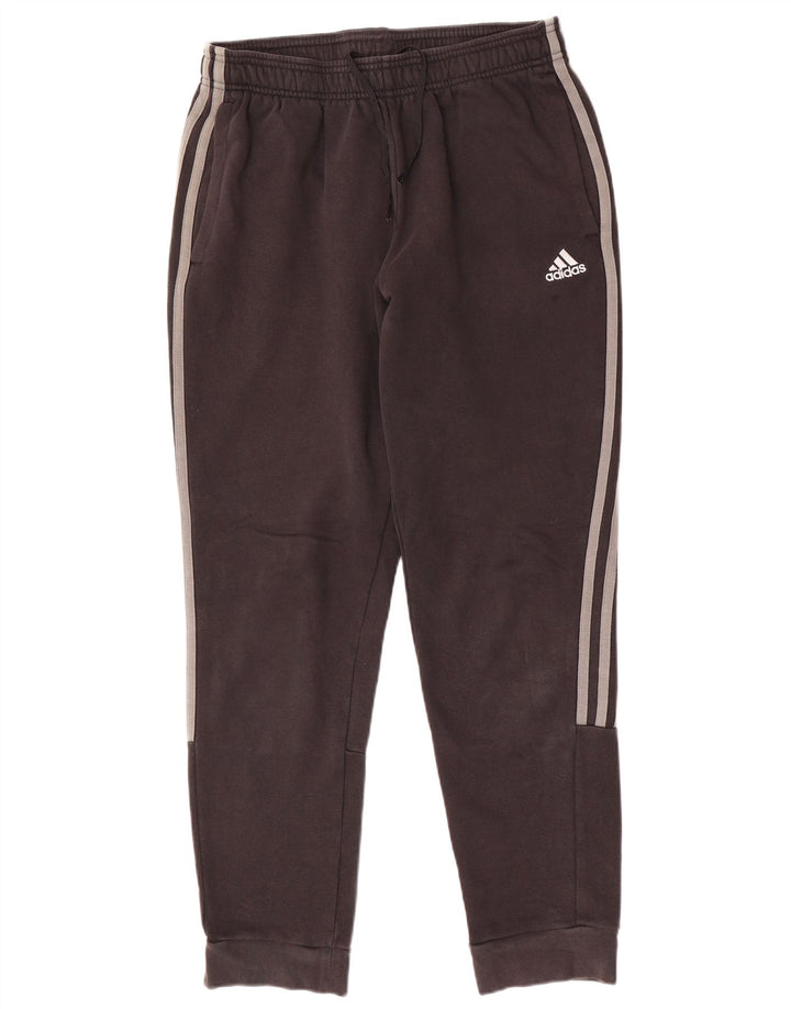 ADIDAS Womens Tracksuit Calças Joggers UK 12 Médio Algodão Preto