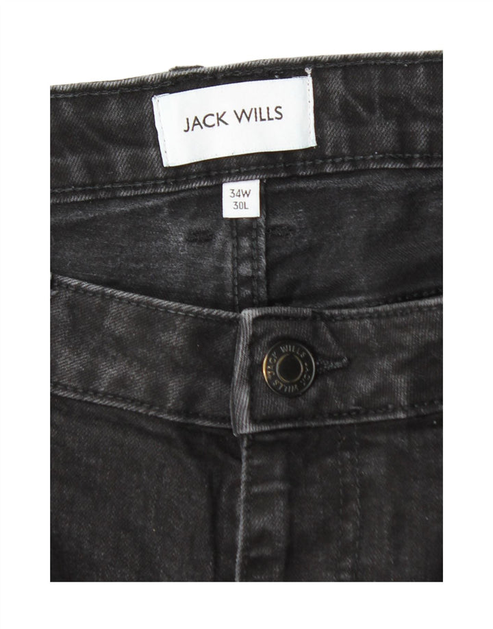 JACK WILLS Jeans Slim Masculino W34 L26 Algodão Preto