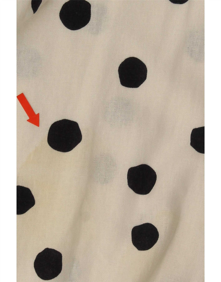 Vestido feminino Marks & Spencer A-Line Reino Unido 14 médio branco bolinhas linho