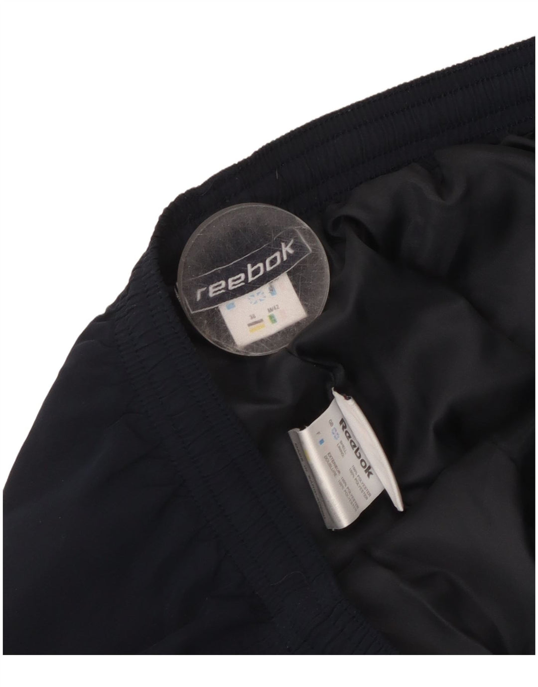 Calça de treino feminina Reebok UK 12 poliéster azul marinho médio