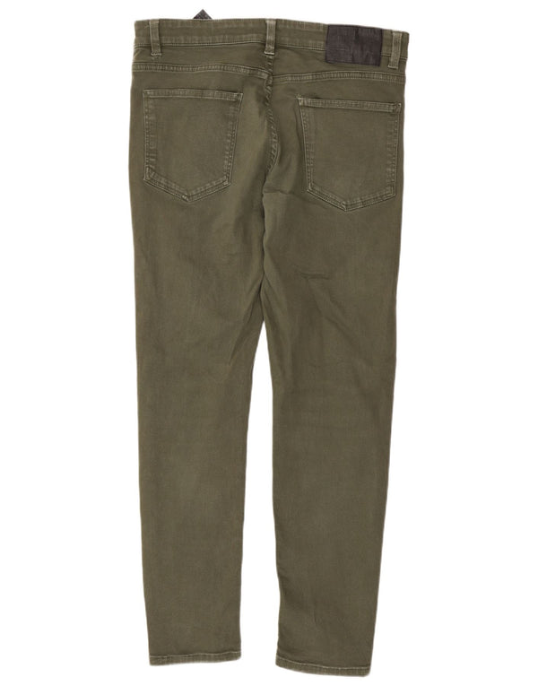 Zara Mens Slim Jeans EU 44 Grande W34 L30 Algodão Cáqui