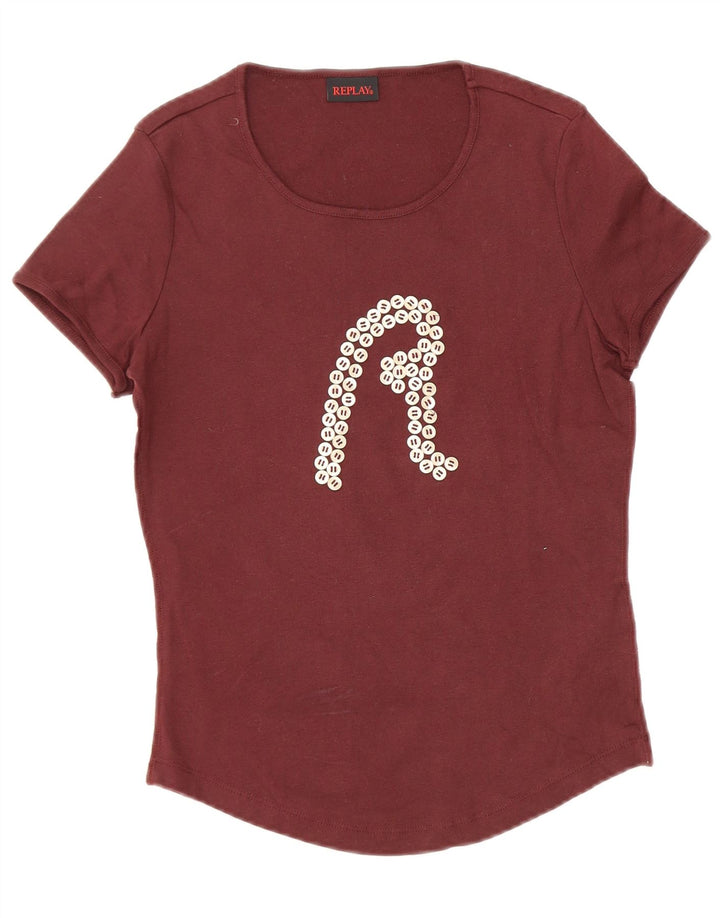 Camiseta feminina estampada UK 14 grande