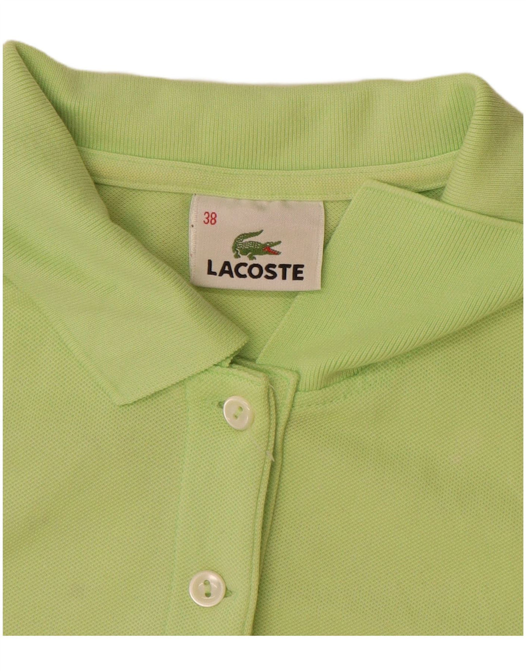 Camisa polo feminina Lacoste tamanho 38 algodão verde médio