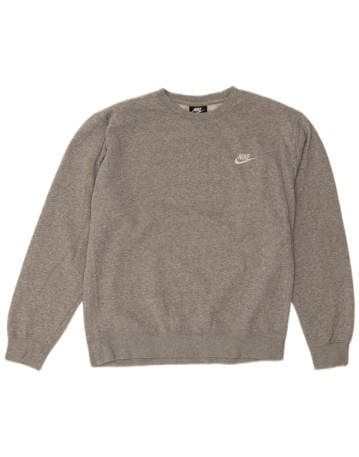 NIKE Mens Moletom Jumper Médio Cinza Algodão