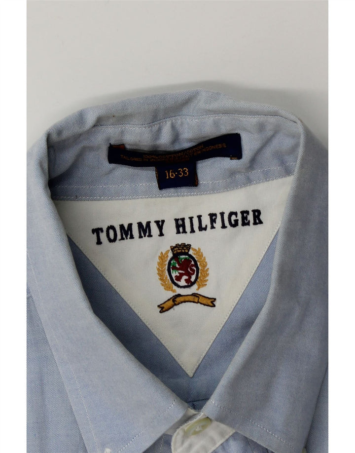 Camisa masculina Tommy Hilfiger tamanho 16 grande algodão azul