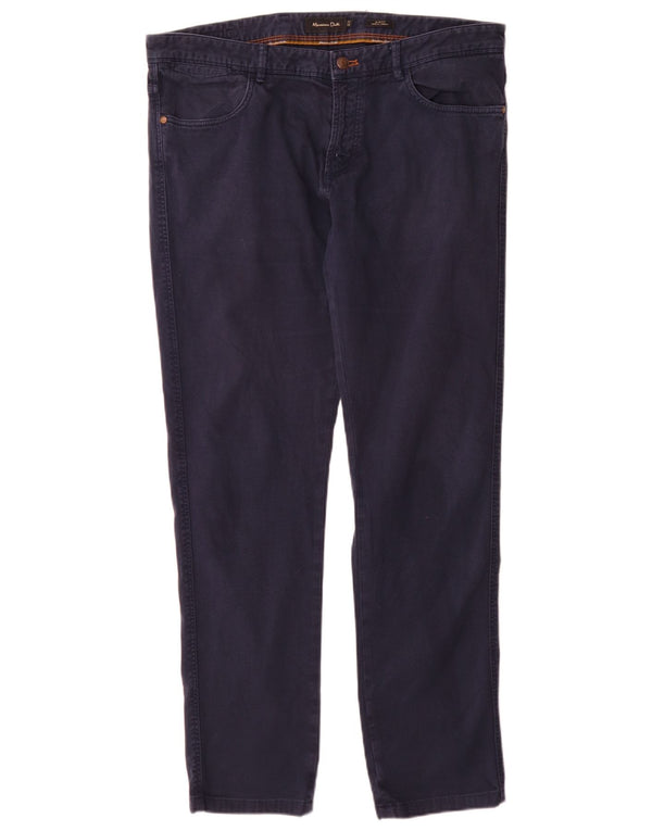 Calça casual masculina Massimo Dutti Slim Fit UE 44 Grande W34 L32 Azul marinho