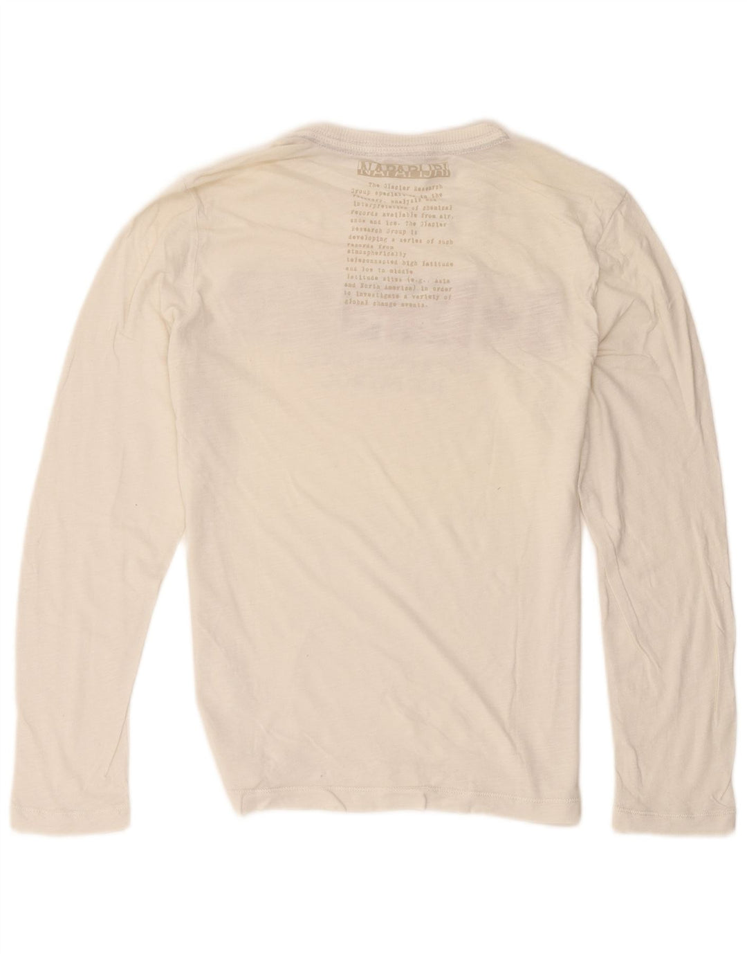 Napapijri Mens Geographic Graphic Top manga comprida médio off white