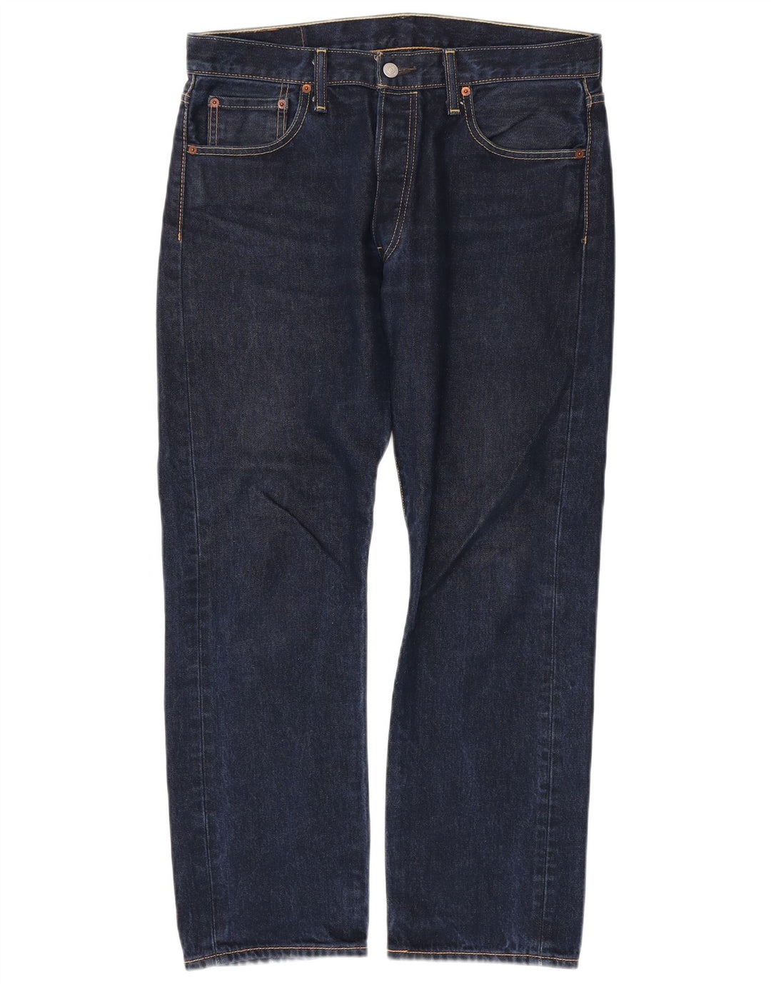 Levi's Masculino 501 Straight Jeans W34 L30 Azul Marinho Algodão