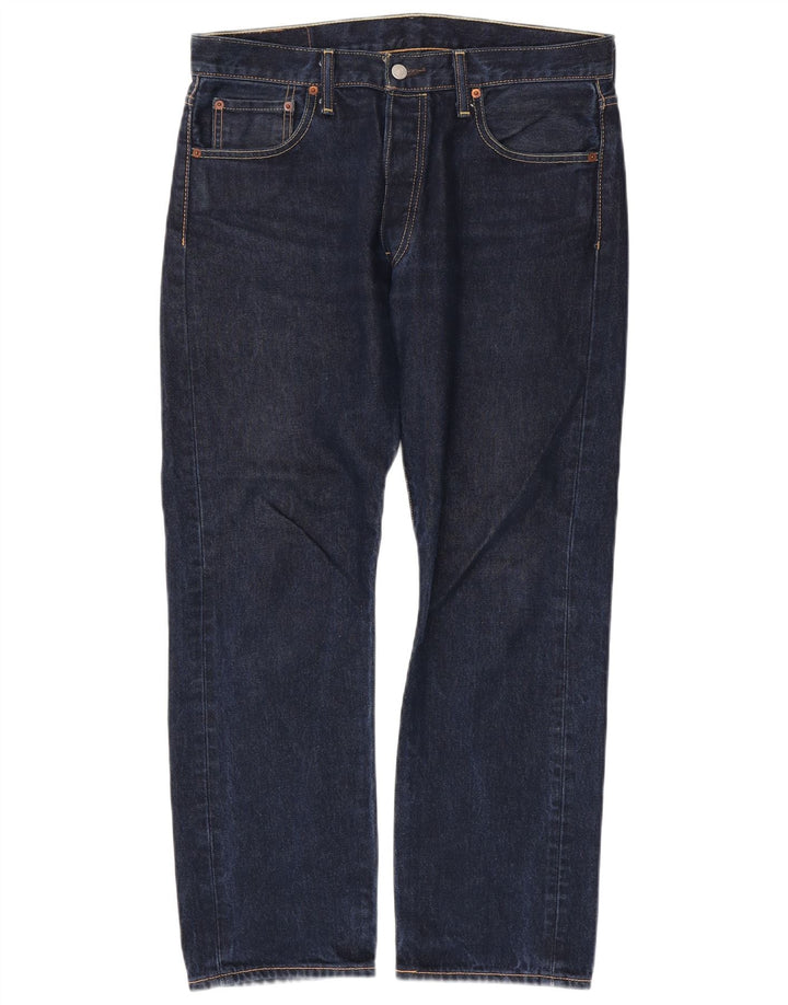 Levi's Masculino 501 Straight Jeans W34 L30 Azul Marinho Algodão