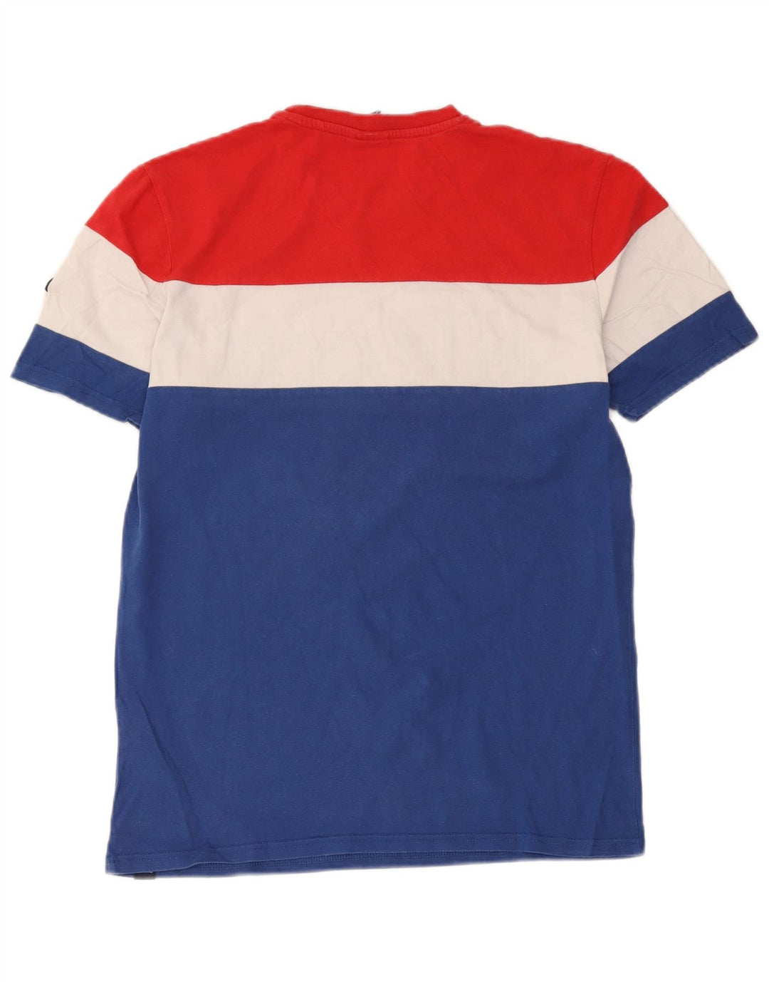 Camiseta masculina Ellesse com estampa gráfica em algodão colorblock azul médio