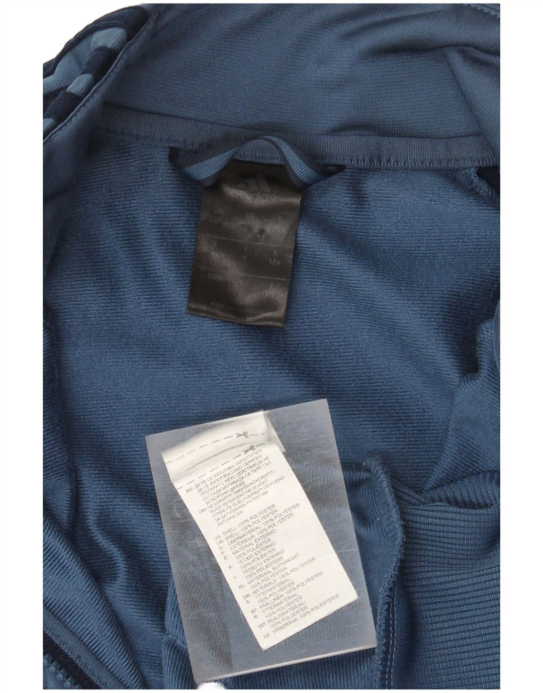 Adidas Mens Tracksuit Top Jacket UK 42/44 Médio Azul Colorblock Poliéster