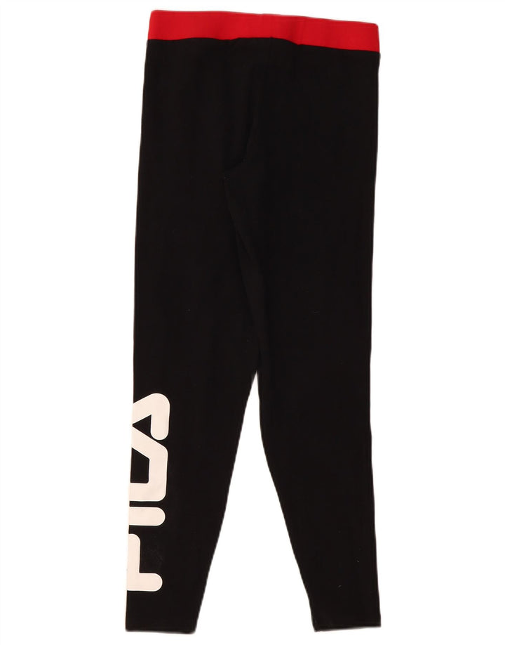 Leggings Fila Feminino UK 8 Pequeno Algodão Preto