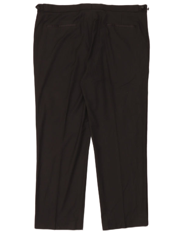 Calça masculina de ajuste regular Marks & Spencer W40 L29 poliéster preto