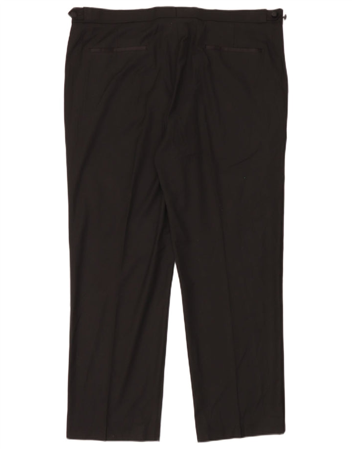 Calça masculina de ajuste regular Marks & Spencer W40 L29 poliéster preto